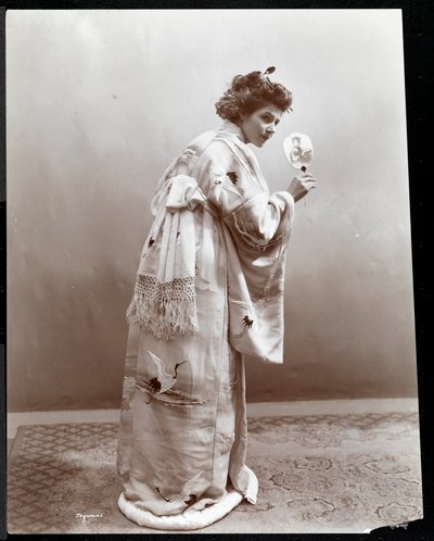 A woman modeling a Japanese kimono, New York by Byron Company